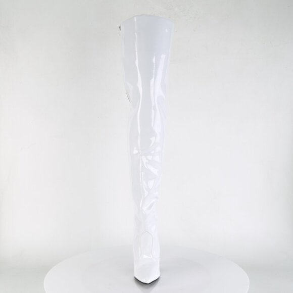 COPY - Size 9 NEW Seduce 3010 White Patent Thigh High Boots 5" Stiletto Heels - Picture 9 of 9